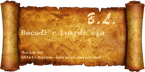 Becsár Lukrécia névjegykártya