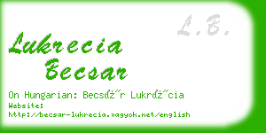 lukrecia becsar business card